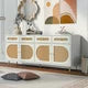 Boho Style TV Stand with Rattan Door for TVs up to 65