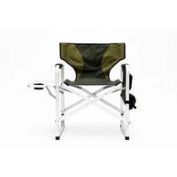 Portable Folding Chair with Side Table and Storage Pocket,Foldable Camping Chair Directors Chair with Heavy Duty Steel Frame,for Beach, Fishing,Trip,Picnic,Lawn