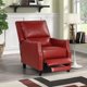 Push Back Recliner,Upholstered Arm Chair with Brass Nails, Accent Recliner Sofa Chair with Adjustable Back and Retractable Footrest,Modern Living Room Single Sofa Lounge Chair,Easy Assembly,Red