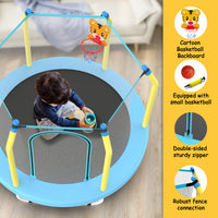 Triple Tree 55-inch Trampoline for Kids Indoor & Outdoor Small Toddler Trampoline with Basketball Hoop