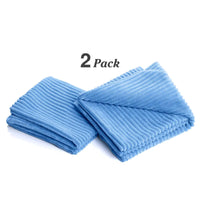 Pack of 2 Soft Corduroy Velvet Pillow Covers, 18x18 Inch Striped Square Boho Throw Pillowcases, Modern Farmhouse Home Decor for Sofa Living Room Couch Bed, Blue