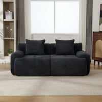 Triple Tree 73" Modern Modular Sectional Sofa Loveseat, 2 Seater Tufted Comfy Cloud Tufted Floor Convertible Couch with 2 Pillows
