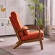 Living Room Chair, High Back Accent Chair with Lumbar Pillow, Linen Fabric Upholstered Armchair with Headrest for Bedroom Living Room Office, Burnt Orange Color