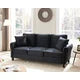 Modern Velvet Upholstered Couch with 2 Pillow, 78 Inch Width Sofa Couch for Living Room Furniture, 3 Seater Accent Sofa with Solid Wood Legs for Small Space, Bedroom, Apartment, Studio, Black