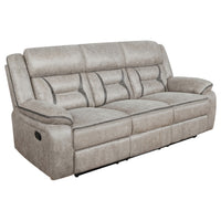 Triple Tree Greer Taupe Upholstered Tufted Sofa with Pillow Top Arms