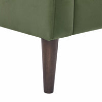 Modern Accent Chair, Velvet Single Sofa Side Chair, Upholstered Tufted Comfy Living Room Armchair, Barrel Club Chair with Golden Metal Legs and Side Pocket for Bedroom Reading Room Office, Green