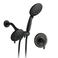 Shower Tub Kit, Tub and Shower Faucet Set（Valve Included) with 35-Mode 2 in 1 Handheld and Rain Shower Head System, Single-Handle Tub and Shower Trim Kit, Matte Black