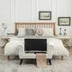 40"Storage Bench for Bedroom,End of Bed Bench with Rolled Arms,Velvet Button Tufted Storage Bench Sofa Stool with Nailhead,Long Storage Bench Ottoman Bench for Entryway Living Room,Beige