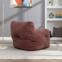 Bean Bag Chair for Adults and Kids, Bean Bag Chair with Arms, Comfy Accent Bean Bag Chair, Lazy Sofa Couch with Teddy Fabric for Living Room, Bed Room and Office, Bean Paste Red