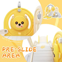 5-in-1 Toddler Slide and Swing Set, Kids Playground Climber Slide Playset with Basketball Hoop, Freestanding Slide Combination for Babies Boys Girls