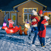 Christmas Inflatables Decoration Outdoor, 7ft Santa Claus and Reindeer Christmas Blow Up Yard Decorations Build-in 8pcs LED Lights, 24W Strong Blower Christmas inflatables Decor for Indoor Party