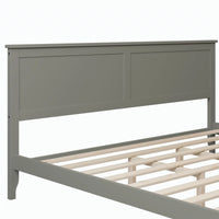 Modern Solid Wood King Size Platform Bed with Headboard/Footboard, Wood Bed Frame Wood Slat Support, Deluxe Wood Platform Bed Frame, No Box Spring Needed, for Adults, Teens, Gray