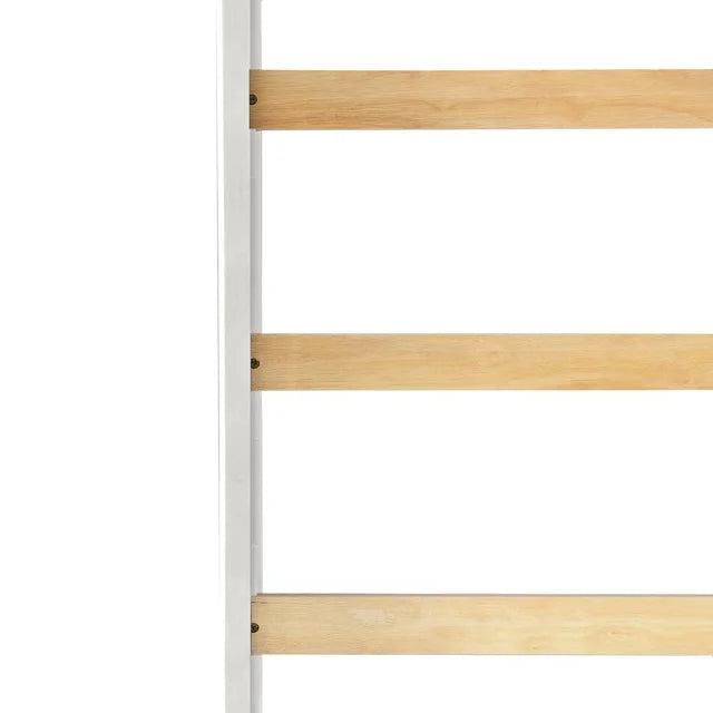 Solid Wood Twin Size Low Bunk Bed with Slide and Ladder, Mini Slide Loft Bed for Kids, Multifunctional Design, 78.2