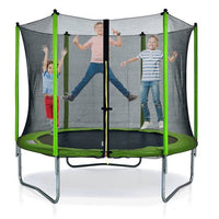 Trampolines 8FT Recreational Trampoline with Enclosure Net, Outdoor Trampoline for Kids and Adults with Spring Pad, Jumping Mat & Ladder(Green)