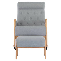 Rocking Chair With Ottoman and Side Pocket,Upholstered Accent Chair with Foot Stool, Glider Rocker Chair with Thick Padded Cushion and High Backrest,Lounge Chair for Living Room Bedroom Nursery