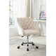 360˚ Swivel Shell Chair, Velvet Adjustable Armchair with Backrest and 5 Wheels, Modern Upholstered Leisure Home Office Desk Chair for Living Room Bedroom Study Room, Beige