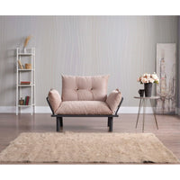 Futon Sofa Bed, Lounge Memory Foam Sleeper Couch for Living Room, Convertible Modern Chenille Sofa for Compact Living Spaces, 49" W (Beige)