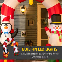 9feet Inflatable Christmas Decorations, Inflatable Arch, Penguin and Snowman, Indoor and Outdoor Holiday Decorations, Built-in LED Lights, Christmas Inflatable for Outdoor Front Door Porch Lawn