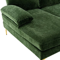 Large Convertible Sectional Sofa,110.63" U-Shaped Accent Couch Sofa with Double Chaise Lounge and 2 Arm Pillows,Upholstered Corner Sectional Sofa for Apartment Office,Living Room,Green
