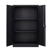 42" Metal Storage Cabinet with 2 Locking Doors and Adjustable Shelf,Lockable File Cabinet,Storage Locker Cabinet for Home Office,School,Garage, Black