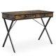 Home Office Writing Desk with Drawers, Elegant Makeup Vanity Dressing Table with Drawers, 43" Rectangle Desk with Drawers, MDF Table Top and X-Style Frame, Rustic Brown