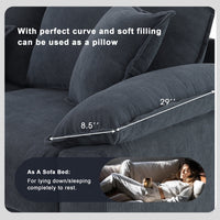 Corduroy Modular Sectional Sofa,Comfortable U Shaped Sofa Couch with Armrest Bags,6 Seat Freely Combinable Sofa Bed for Living Room,Grey