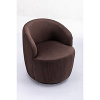 Swivel Barrel Chair,Velvet Accent Chair, Upholstered Comfy Side Corner Sofa Chair,Leisure Lounge Singe Round Sofa Armchair for Living Room,Nursery,Bedroom,Office, Lounge,Chocolate