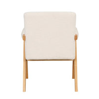 Accent Chair Set of 2, Modern Arm Chair Set with Solid Wood Frame, Velvet Upholstered Accent Chairs with Arm Pads Comfy High Back Reading Chair for Living Room Bedroom Apartment, White