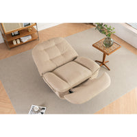 Power Recliner with 270 Degrees Swivel Glider, Modern Sofa Chair with USB Interfaces and Mobile Phone Holders, Swivel Glider Chair for Living Room, Bedroom, Camel