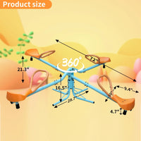 Swivel Teeter Totter Outdoor Playground Equipment, 360 Degrees Rotating Safe, Outdoor Fun for Kids, Toddlers, Boys, Children, 4 Seats