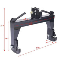 3000 LBS Lifting Capacity Tractor Quick Hitch, 3-Point Quick Hitch, No Welding & 5 Level Adjustable Bolt, Adaptation to Category 1 & 2 Tractors, Black