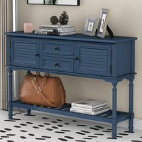 47'' Modern Console Table Sofa Table with 2 Drawers, 2 Cabinets and 1 Shelf, End Table Entryway Table for Entryway, Living Room, Hallway, Navy Blue