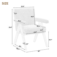 Accent Chair Set of 2, Modern Arm Chair Set with Solid Wood Frame, Velvet Upholstered Accent Chairs with Arm Pads Comfy High Back Reading Chair for Living Room Bedroom Apartment, White