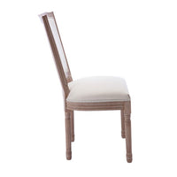 Set of 2 French Style Upholstered Kitchen Dining Chair Mid Century Modern High Back Chair with Padded Seat for Dining Room/Living Room/Kitchen/Restaurant, Stable and Durable, Beige
