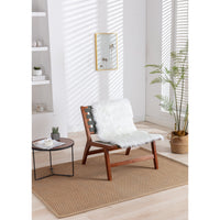 Accent Chair,Woven Leather Chair with Solid Wood Frame,Boho Wood Rattan Accent Chair,Lounge Chair for Living Room,Bedroom, Balcony,Patio