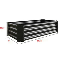 4×2×1ft Raised Garden Bed with Steel Cable, Elevated PP Planter Box Stand for Gardening, Backyard Patio Ground Raised Bed for Planting Vegetables Flower Herb and Succulents, Black