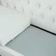 Chesterfield Sofa Modern Tufted Velvet Upholstered Sofa Couch with Flared Arms and Y-shape Golden Metal Legs Velvet Sofa for Living Room Furniture Hold up to 1000 Pound, White