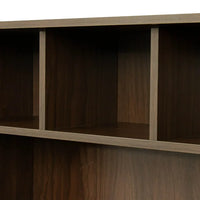 Desktop Computer Desk with Hutch, Bookshelf, Storage, Drawer, Home Office Writing Table, Student Study Laptop Tables Workstation, Wood Desk Bookcase Combination, for Small Space, Walnut