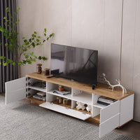80 inch Modern TV Stand,Media Console Entertainment Center with Door Storage and Open Shelf,TV Console Table,Modern TV cabinet for living room,Bedroom,White
