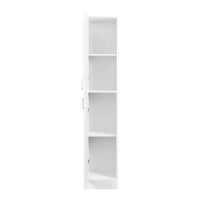 74.8'' Tall Kitchen Pantry Cabinet, Floor Freestanding Storage Cabinet with Inadjustable Shelves and Two Doors, Narrow Tall Cupboard for Dining Room, Living Room, Bedroom, Entryway, White