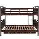 Full Over Full Bunk Bed with Twin size Trundle, Solid Wood Separable Bunk Bed Frame with Full-Length Guardrail and Ladder Convertible into 2 Separate Beds for Boys Girls No Box Spring Needed, Espresso