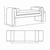 Triple Tree Chenille Accent Bench in Black