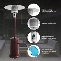 Patio Heater,46000BTU Outdoor Patio Heater with Table Design, Stainless Steel Burner, Triple Protection System, Outdoor Heater for Commercial and Residential, Upgrade, Bronze