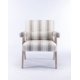 Accent Chair, Modern Upholstered Armchair with KD Rubber Wood Legs, Lounge Reading Chair with Lumbar Pillow, for Living Room Bedroom, Grey Stripe