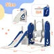 5 in 1 Toddler Swing and Slide Set with Climber, Kids Playground Climber Slide Playset with Safety Belt, Armrest, Basketball Hoop, High Adjustable Baby Swing Set for Indoor Outdoor Backyard, Blue
