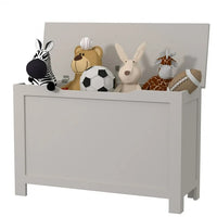 Kids Wooden Toy Box,Toy Storage Box,Wide Toy Storage Organizer,Toy Chest with Safety Hinged Lid for Kids,Children's Furniture Large Trunk for Boys and Girls,Antique Gray