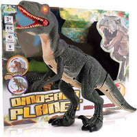 Remote Control Dinosaur Toys for 3-12 Year Old Boys Girls, LED Light Up Walking and Roaring Realistic T-Rex Dinosaur Toy with Glowing Eyes Projection Spray Function for Kids Gifts Age 6+