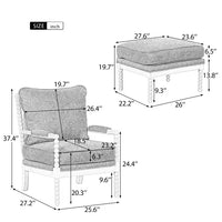 Velvet Accent Chair with Ottoman, Modern Upholstered Lounge Accent Chair with Armrests Pad, Comfy Single Sofa Side Arm Chair Reading Chair with Footrest for Small Space, Living Room, Bedroom, White