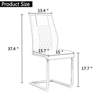 Dining Chairs Set of 4, Modern Dining Chairs with Faux Leather Padded Seat Upholstered High Back Diner Chair with Metal Legs for Kitchen, Living, Bedroom, Dining Room Armless Side Chair, White