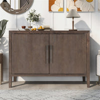 Storage Cabinet, Sideboard Wooden Cabinet with 2 Metal handles and 2 Doors, Large Storage Space Cabinet with A Adjustable Shelf, Suitable for Hallway,Entryway, Living Room, Bedroom, Espresso